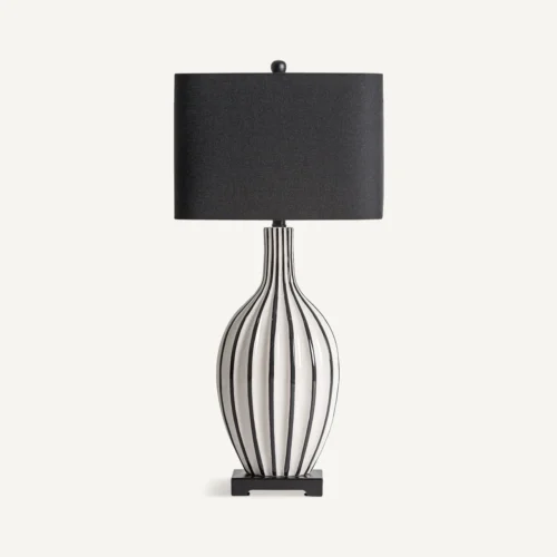 Lampe à poser Zalsa fer cannelé noir Vical Home