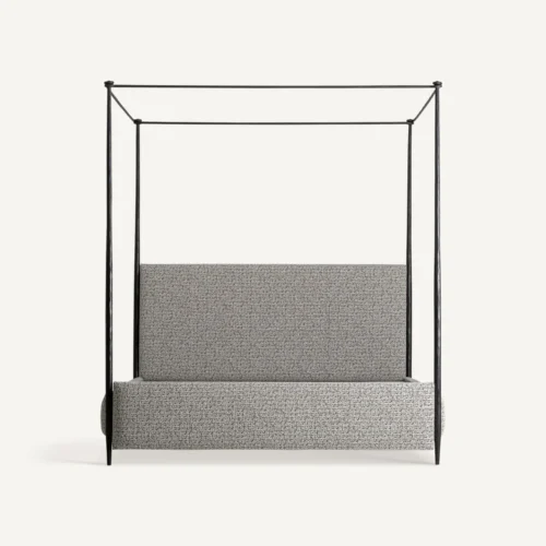 Lit Ayerbe fer noir et coton beige Vical Home — vue 3