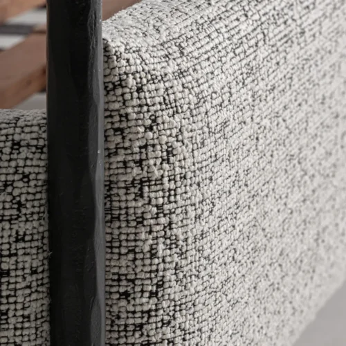 Lit Ayerbe fer noir et coton beige Vical Home — vue 4