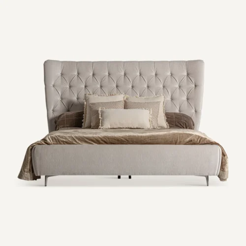 Lit Bend gris capitonné Vical Home