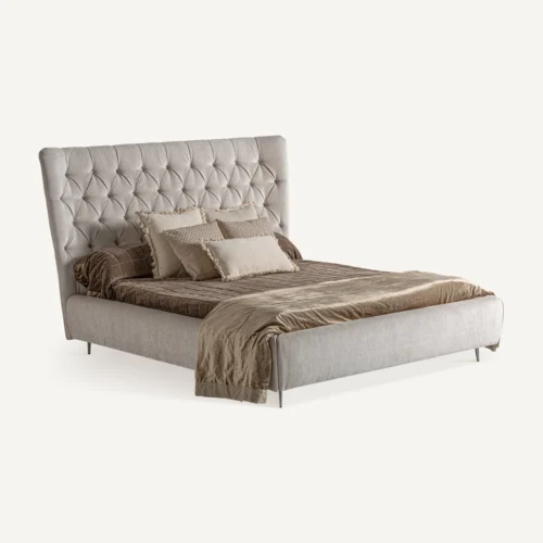 Lit Bend gris capitonné Vical Home — vue 2
