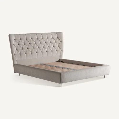 Lit Bend gris capitonné Vical Home — vue 4