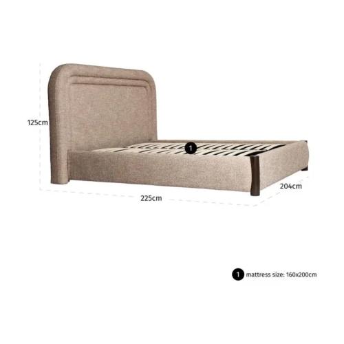 Lit Citadel sand tweed 160 x 200 Richmond Interiors — vue 6