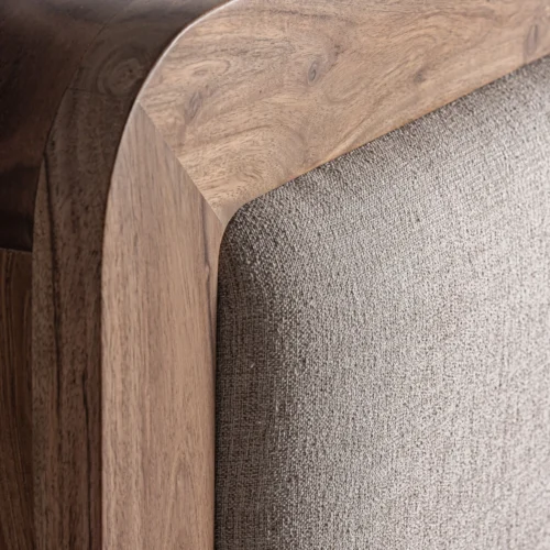 Lit Dangy acacia et tissu beige chiné Vical Home — vue 5