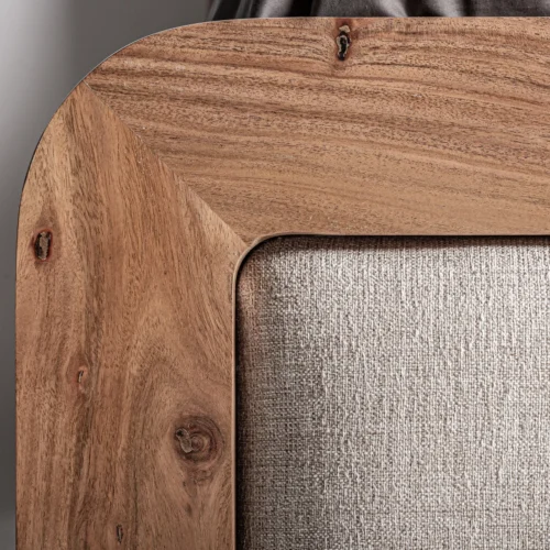 Lit Dangy acacia et tissu beige chiné Vical Home — vue 6