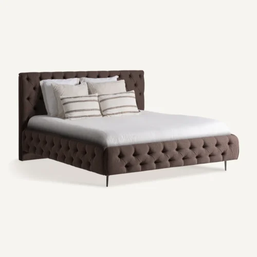 Lit Oslo velours marron Vical Home — vue 4