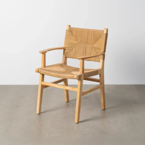 Meuble salle à manger Lot 2 Chaises avec accoudoirs corde de papier naturel Ixia 61 cm