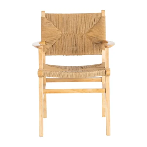 Lot 2 Chaises avec accoudoirs corde de papier naturel Ixia 61 cm — vue 3