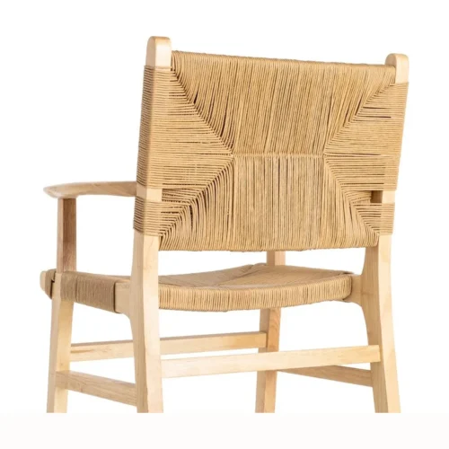 Lot 2 Chaises avec accoudoirs corde de papier naturel Ixia 61 cm — vue 6