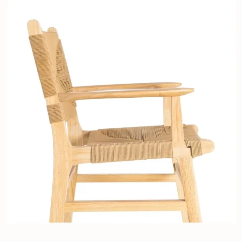 Lot 2 Chaises avec accoudoirs corde de papier naturel Ixia 61 cm — vue 7