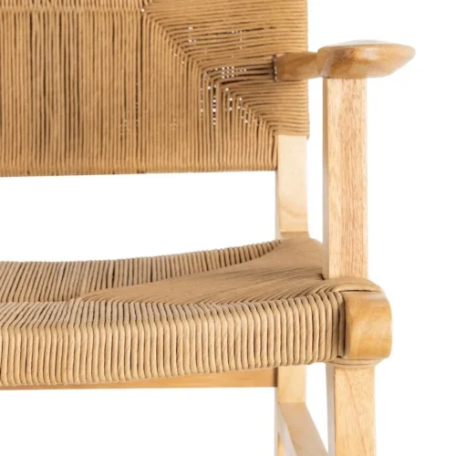 Lot 2 Chaises avec accoudoirs corde de papier naturel Ixia 61 cm — vue 9