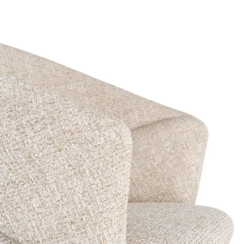 Lot 2 Chaises avec accoudoirs tissu beige Ixia 59 cm — vue 2