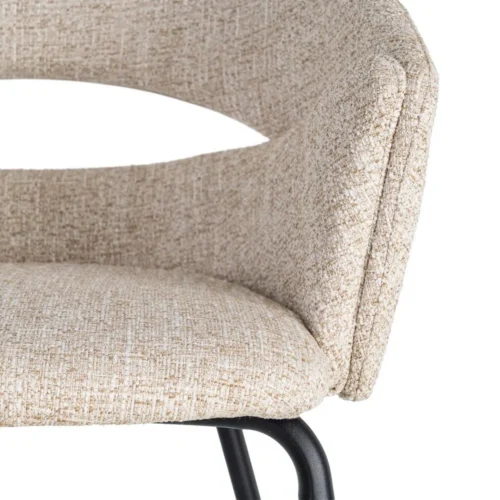 Lot 2 Chaises avec accoudoirs tissu beige Ixia 59 cm — vue 3