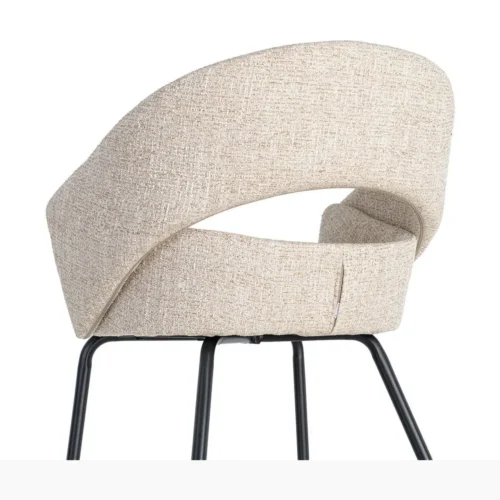 Lot 2 Chaises avec accoudoirs tissu beige Ixia 59 cm — vue 4