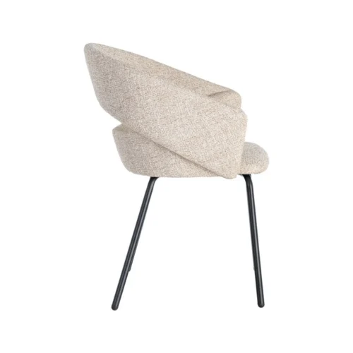 Lot 2 Chaises avec accoudoirs tissu beige Ixia 59 cm — vue 5