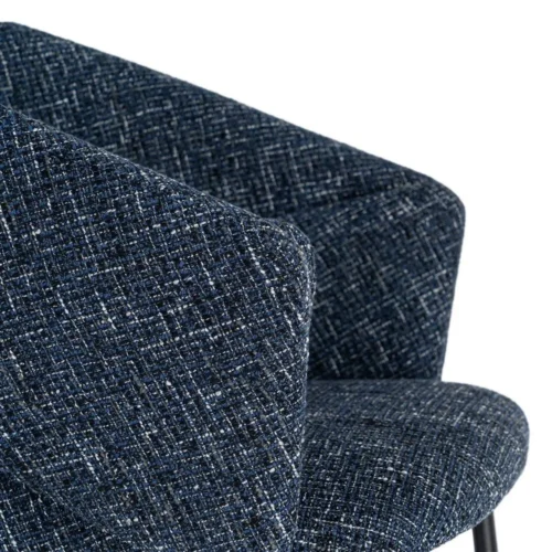 Lot 2 Chaises avec accoudoirs tissu bleu Ixia 59 cm — vue 2