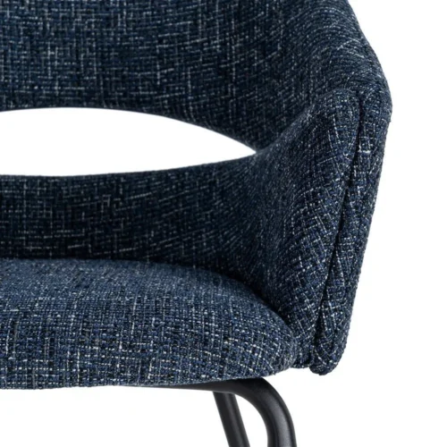 Lot 2 Chaises avec accoudoirs tissu bleu Ixia 59 cm — vue 3
