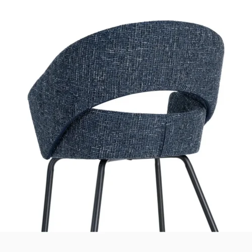 Lot 2 Chaises avec accoudoirs tissu bleu Ixia 59 cm — vue 4