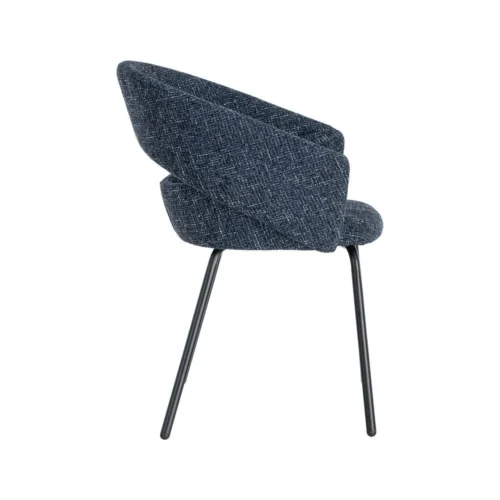 Lot 2 Chaises avec accoudoirs tissu bleu Ixia 59 cm — vue 5