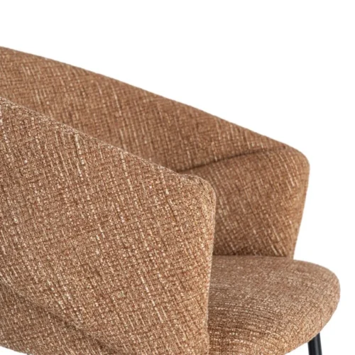 Lot 2 Chaises avec accoudoirs tissu moka Ixia 59 cm — vue 2