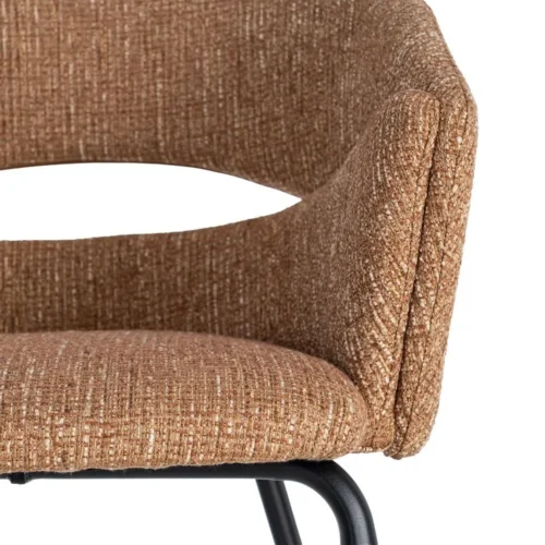 Lot 2 Chaises avec accoudoirs tissu moka Ixia 59 cm — vue 3