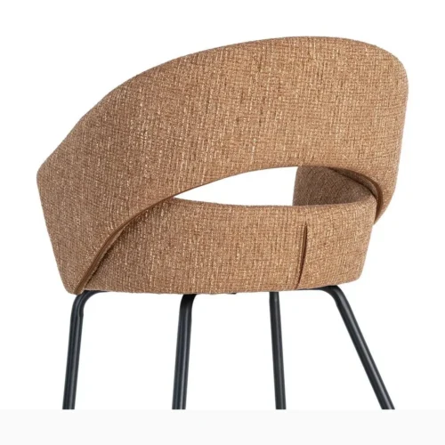 Lot 2 Chaises avec accoudoirs tissu moka Ixia 59 cm — vue 4