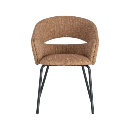 Lot 2 Chaises avec accoudoirs tissu moka Ixia 59 cm — vue 8