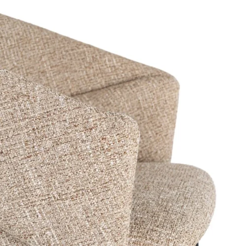 Lot 2 Chaises avec accoudoirs tissu taupe Ixia 59 cm — vue 2