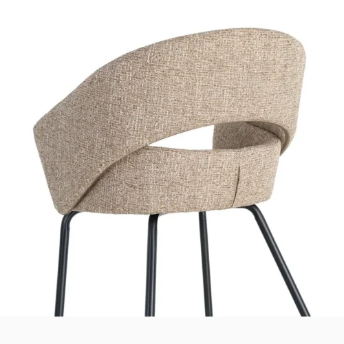 Lot 2 Chaises avec accoudoirs tissu taupe Ixia 59 cm — vue 4
