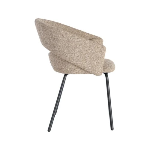 Lot 2 Chaises avec accoudoirs tissu taupe Ixia 59 cm — vue 5