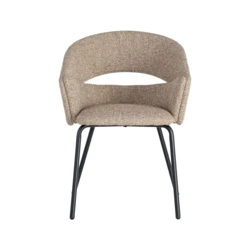 Lot 2 Chaises avec accoudoirs tissu taupe Ixia 59 cm — vue 8