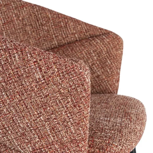Lot 2 Chaises avec accoudoirs tissu terre cuite Ixia 59 cm — vue 2