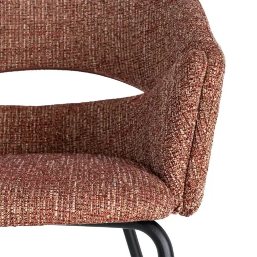 Lot 2 Chaises avec accoudoirs tissu terre cuite Ixia 59 cm — vue 3