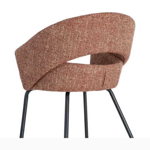 Lot 2 Chaises avec accoudoirs tissu terre cuite Ixia 59 cm — vue 4
