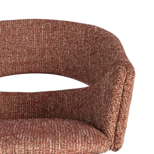 Lot 2 Chaises avec accoudoirs tissu terre cuite Ixia 59 cm — vue 6