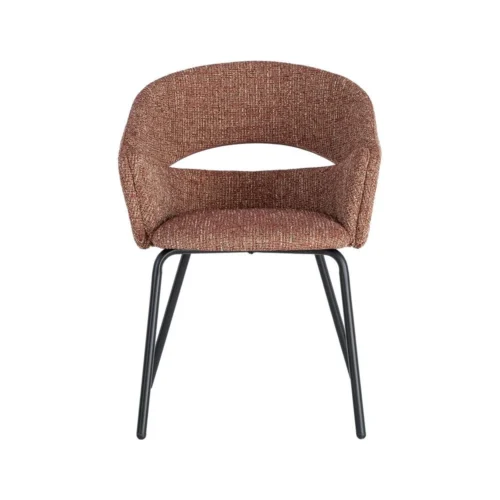 Lot 2 Chaises avec accoudoirs tissu terre cuite Ixia 59 cm — vue 8
