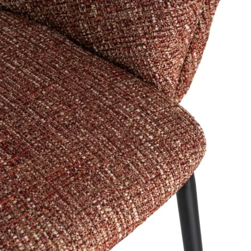 Lot 2 Chaises avec accoudoirs tissu terre cuite Ixia 59 cm — vue 9