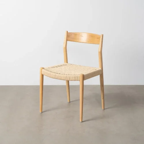 Meuble salle à manger Lot 2 Chaises bois de frêne et corde de papier Ixia 53 cm