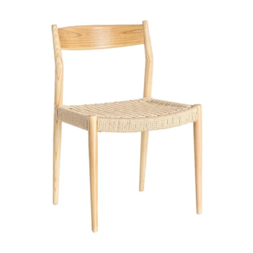 Lot 2 Chaises bois de frêne et corde de papier Ixia 53 cm — vue 2