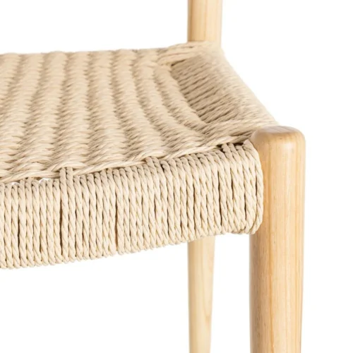Lot 2 Chaises bois de frêne et corde de papier Ixia 53 cm — vue 8