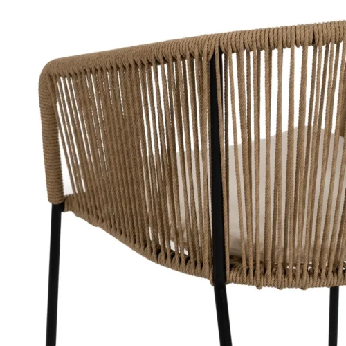 Lot 2 Chaises de jardin polyéthylène et acier teinte naturelle Ixia 55 cm — vue 10