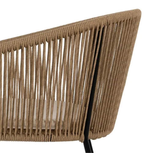 Lot 2 Chaises de jardin polyéthylène et acier teinte naturelle Ixia 55 cm — vue 7