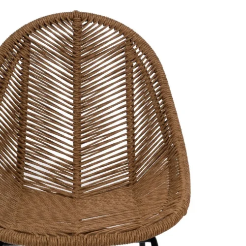 Lot 2 Chaises de jardin tressées naturel dossier corbeille Ixia 53 cm — vue 4
