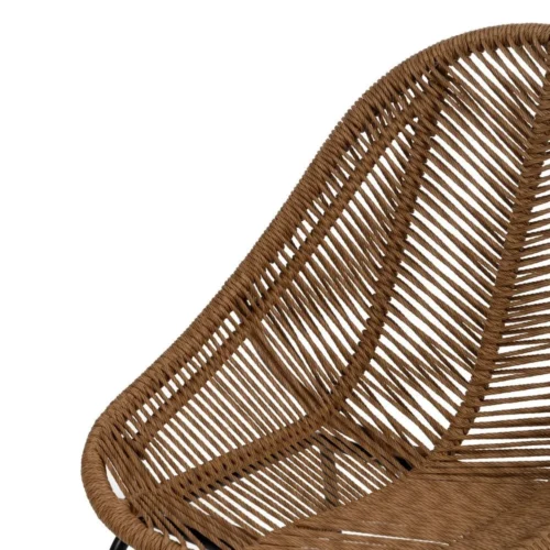 Lot 2 Chaises de jardin tressées naturel dossier corbeille Ixia 53 cm — vue 5