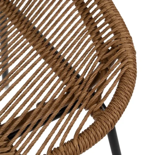 Lot 2 Chaises de jardin tressées naturel dossier corbeille Ixia 53 cm — vue 7