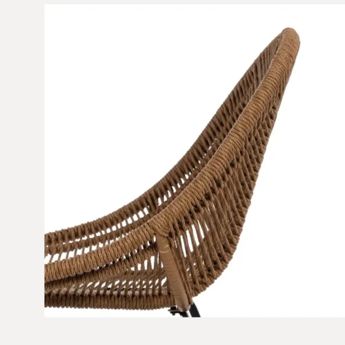 Lot 2 Chaises de jardin tressées naturel dossier corbeille Ixia 53 cm — vue 8