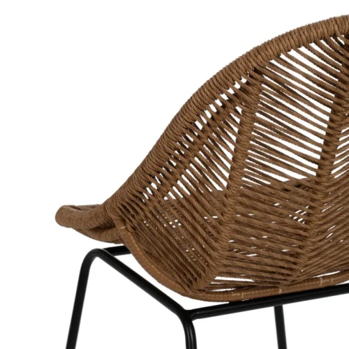 Lot 2 Chaises de jardin tressées naturel dossier corbeille Ixia 53 cm — vue 9