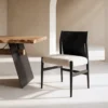 lot 2 chaises metal dossier similicuir ixia 50 cm blanc et noir 1