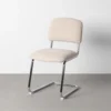 lot 2 chaises tapissees pietement metal ixia 47 cm beige 1