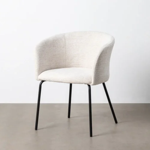 Lot 2 Chaises tissu avec accoudoirs piètement métal Ixia 61 cm — vue 2